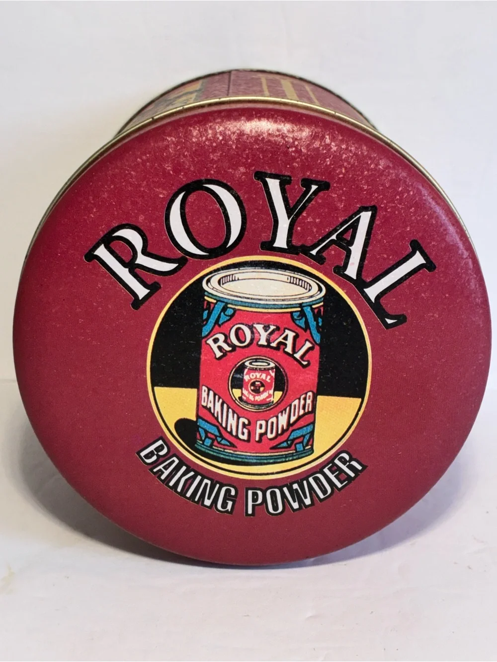 Vintage Royal Baking Powder Advertising Tin Canister Round Metal Storage Tin 8